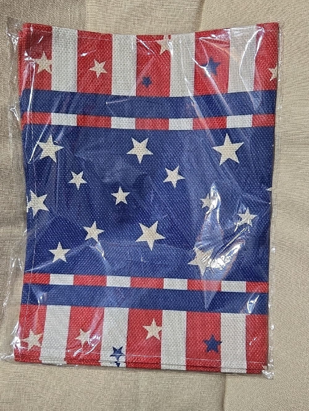 4 Patriotic Stars & Stripes Kitchen Placemats - Blue/Red